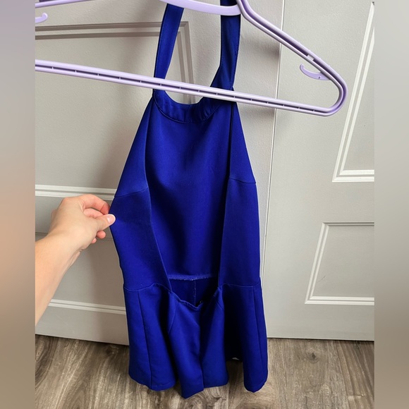 Open Back Romper: Blue, Dressy - Picture 2 of 2